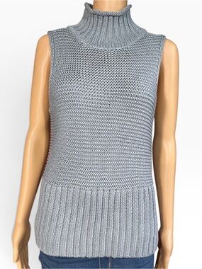 GAP Sleeveless Light Gray Cowl Neck Sweater